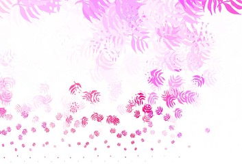 Obraz na płótnie Canvas Light Pink vector elegant wallpaper with leaves.