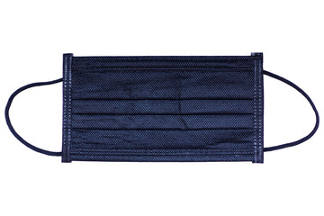 Black face mask with virus protection, with front and back side