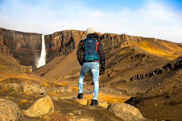 Naklejka premium Waterfall Chasing in Iceland