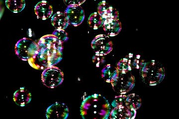 Close up of soap bubbles