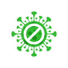 COVID-19 with stop sign icon design style on white background, protect from Coronavirus epidemic icon