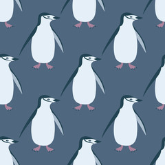 Cute chinstrap penguin seamless pattern.