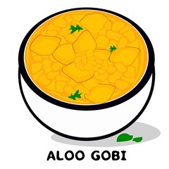 Aloo gobi indian Punjabi food Vector