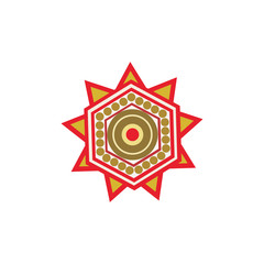 Fototapeta na wymiar Aboriginal art dots painting icon logo design vector template