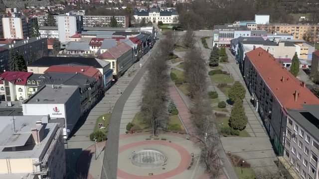 Aerial view of the center in Humenne, Slovakia