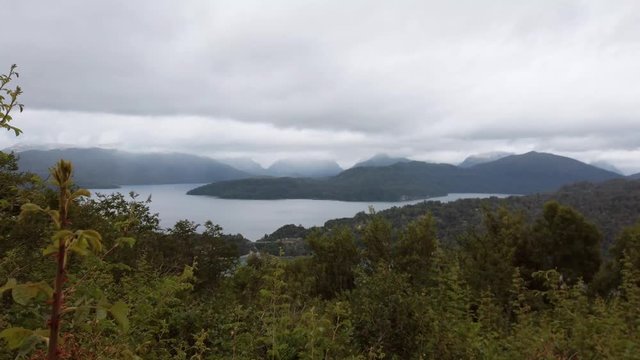 Aerial view of Correntoso lake in Villa la Angostura, Patagonia Argentina