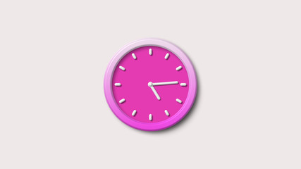 New pink 3d wall clock icon,clock icon,clock image,White background 3d clock icon 