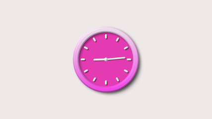 Amazing pink color 3d wall clock icon,clock icon,pink 3d clock