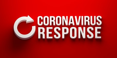 Coronavirus Response banner. 3D rendering illustration