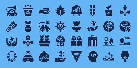 Modern Simple Set of ecology Vector filled Icons