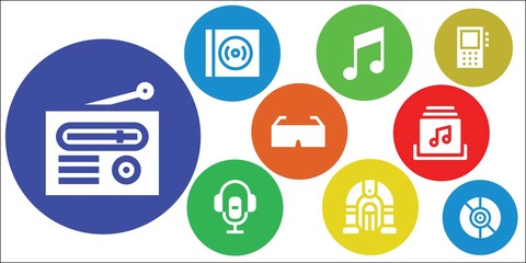 Modern Simple Set of stereo Vector filled Icons