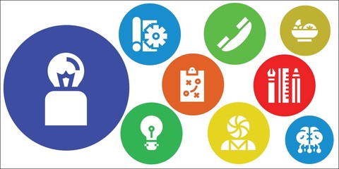 Fototapeta premium Modern Simple Set of idea Vector filled Icons