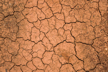 Red ground broken form heat and dry drought pollution
