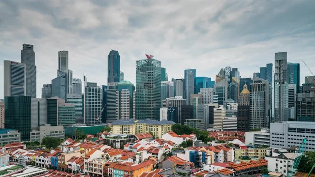 Singapore - Jan 2019 - 4K Day Tilt Shift Miniature Timelapse of Business District and Chinatown in Singapore
