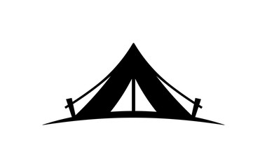Camping tent vector icon on a white background.