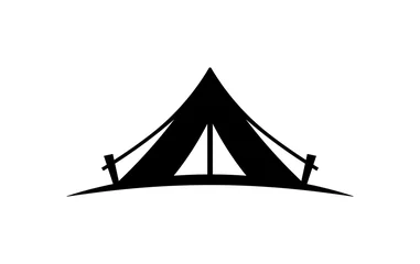 Fotobehang Camping tent vector icon on a white background. © Vector Ace