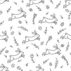 rabbit_line_seamless_pattern