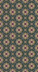 line Thai flowers pattern seamless background 