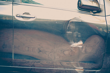 Door car crash after accident