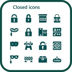 closed icon set
