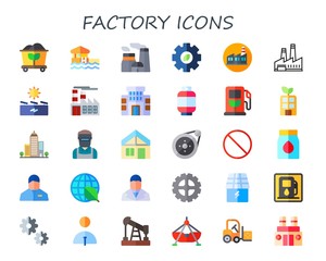 Modern Simple Set of factory Vector flat Icons