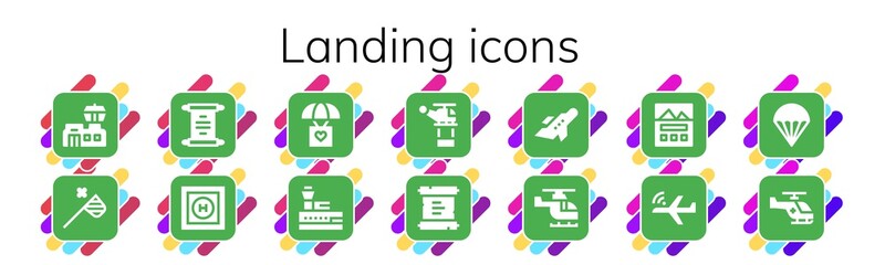 landing icon set