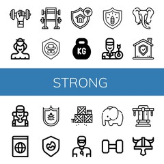 Set of strong icons