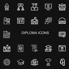 Editable 22 diploma icons for web and mobile