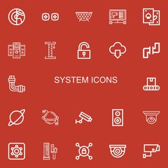 Editable 22 system icons for web and mobile