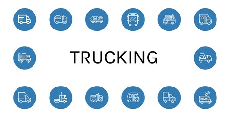 Set of trucking icons