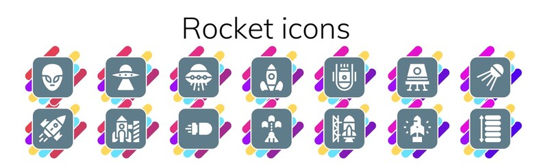 Obraz premium rocket icon set