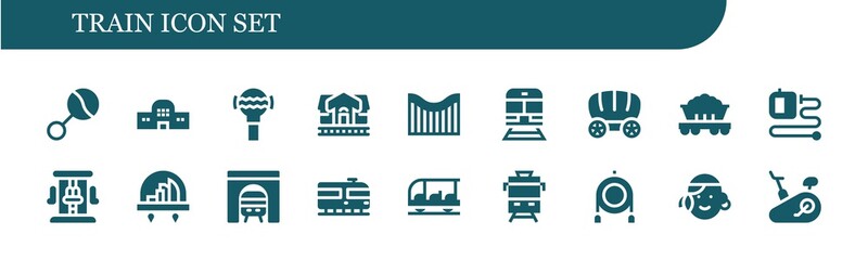 Modern Simple Set of train Vector filled Icons