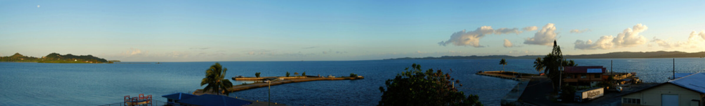 High angle view of the Koror coast landscape