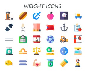 Modern Simple Set of weight Vector flat Icons