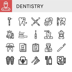 dentistry simple icons set