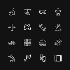 Editable 16 activity icons for web and mobile