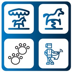 horse simple icons set