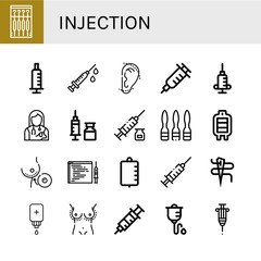 injection simple icons set