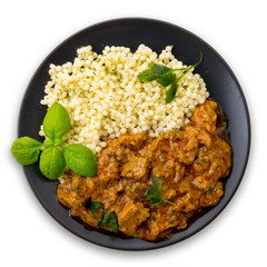 top view of beef stew
