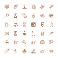 Editable 36 research icons for web and mobile