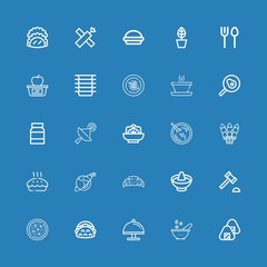 Editable 25 dish icons for web and mobile