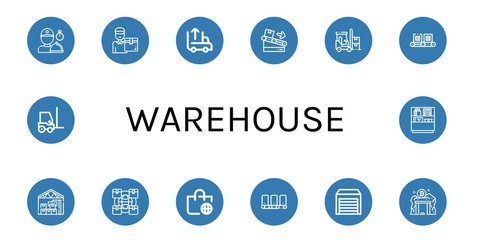 warehouse icon set