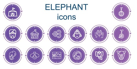 Editable 14 elephant icons for web and mobile © Nadir