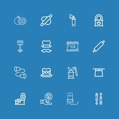 Editable 16 cylinder icons for web and mobile