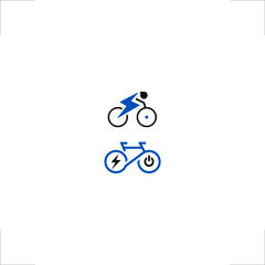 Fototapeta na wymiar electric bicycle logo design e bike