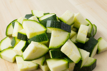 sliced green zucchini