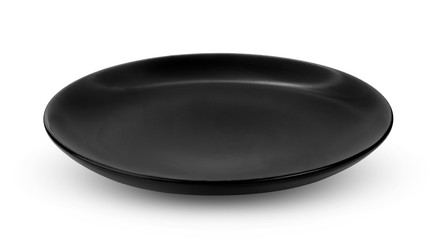 black plate on white background