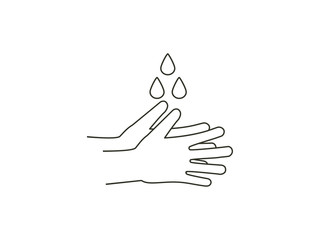 Hand washing icon. Vector illustration, flat design.