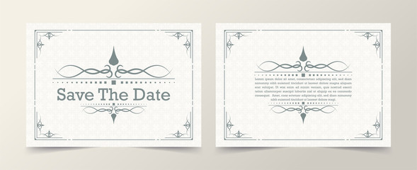 Invitation card vector design vintage style with white color