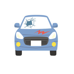 キズをつけられる車　自動車保険　イラスト
